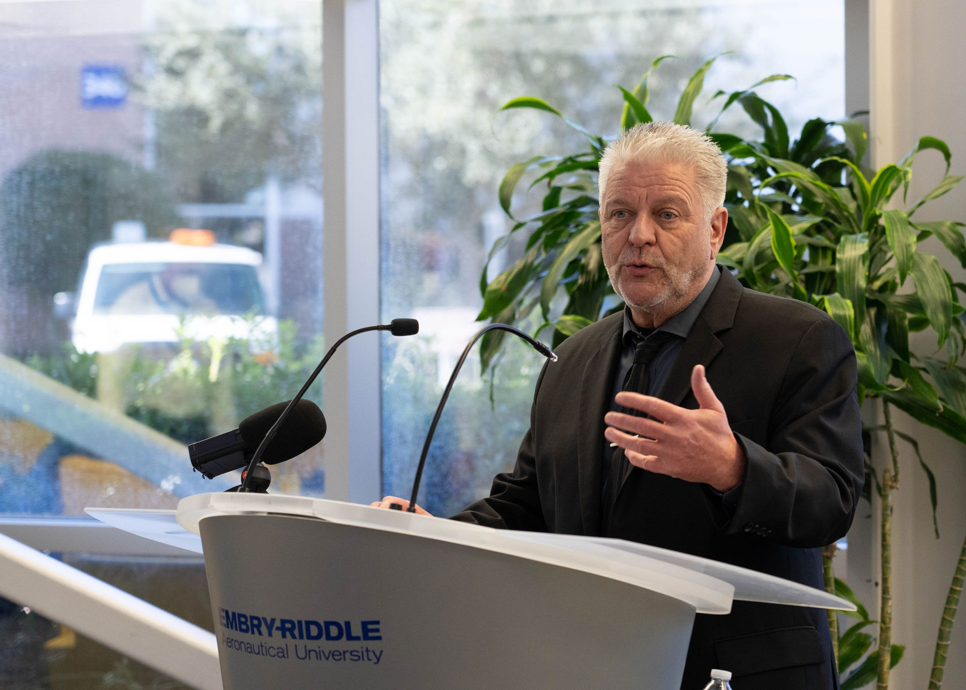 Anthony Hegarty speaking at an event